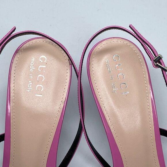 Gucci Seraphine 75MM Leather Slingback Pumps size 40 - Picture 5 of 16